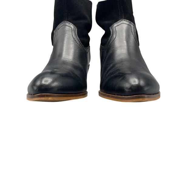 Frye & Co Womens Rubie Zip Bootie Size 8 Black Leather Ankle Boot Suede 70733 - Picture 7 of 10